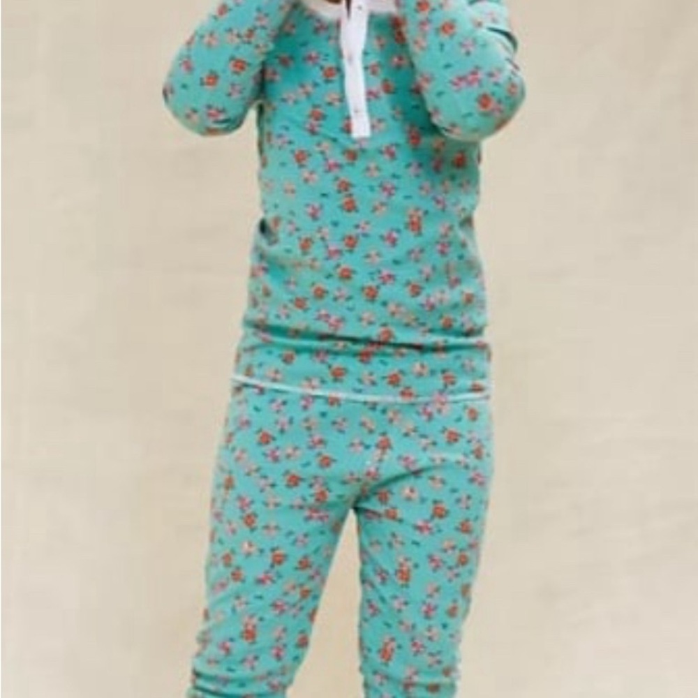 Roller Rabbit 12-18 months Floral Mint Green Long Sleeve Pajama Set